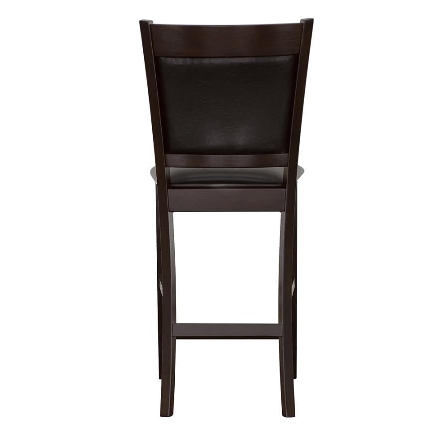 Jaden Upholstered Counter Height Stools Black And Espresso (Set Of 2)