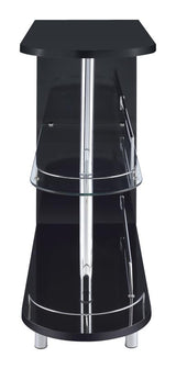 Adolfo 3-Tier Bar Table Glossy Black And Clear