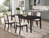 Louise Black 5-Piece Rectangular Extension Leaf Dining Set