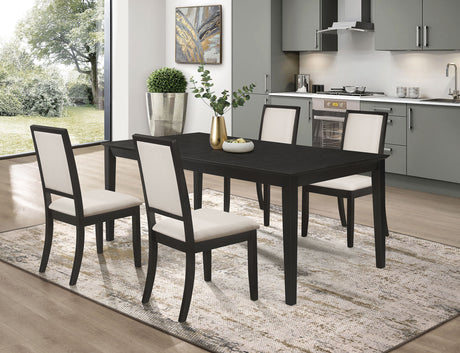 Louise Black 5-Piece Rectangular Extension Leaf Dining Set