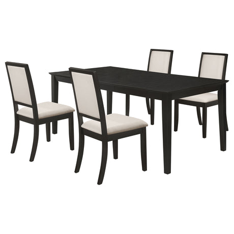 Louise Black 5-Piece Rectangular Extension Leaf Dining Set