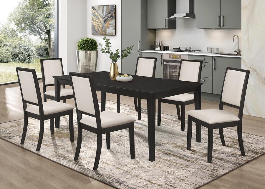 Louise Black 5-Piece Rectangular Extension Leaf Dining Set