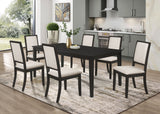 Louise Black 7-Piece Rectangular Extension Leaf Dining Set