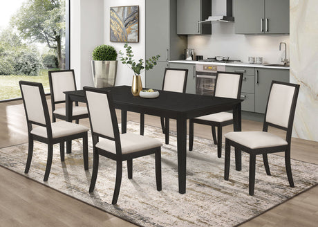 Louise Black 7-Piece Rectangular Extension Leaf Dining Set