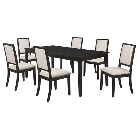 Louise Black 7-Piece Rectangular Extension Leaf Dining Set