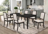 Louise Black 7-Piece Rectangular Extension Leaf Dining Set