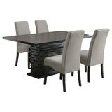 Stanton Grey 5-Piece Rectangular Dining Table Set