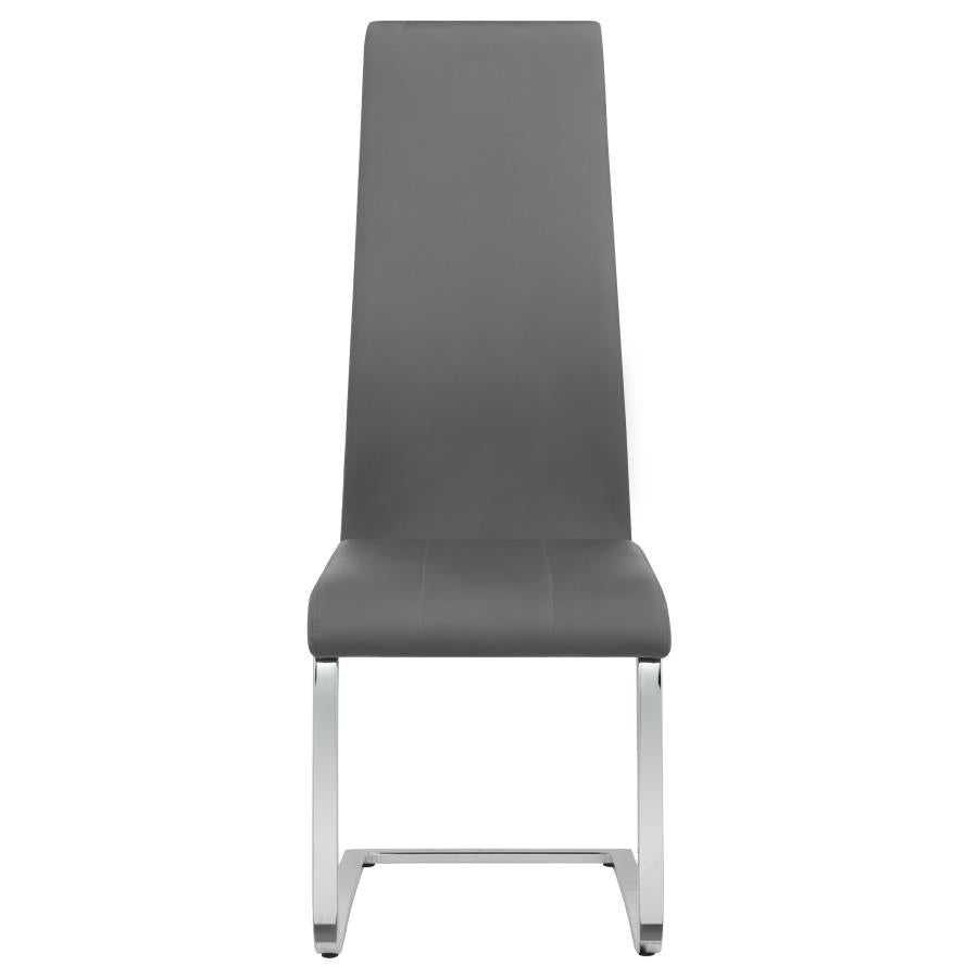 Anges White High Gloss / Grey 5-Piece Dining Table Set And