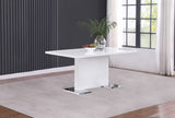 Anges White High Gloss Rectangular 63-Inch Dining Table