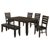 Dalila Cappuccino 6-Piece Rectangular Dining Table Set