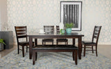 Dalila Cappuccino 6-Piece Rectangular Dining Table Set