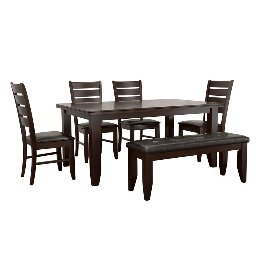 Dalila Cappuccino 6-Piece Rectangular Dining Table Set