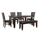 Dalila Cappuccino 6-Piece Rectangular Dining Table Set