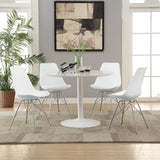 Juniper Armless Dining Chairs White And Chrome (Set Of 2)