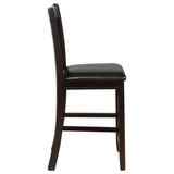 Lavon Upholstered Counter Height Stools Black And Espresso (Set Of 2)