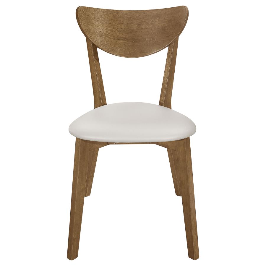 Kersey Dining Side Chairs With Curved Backs Beige And Chestnut (Set Of 2)