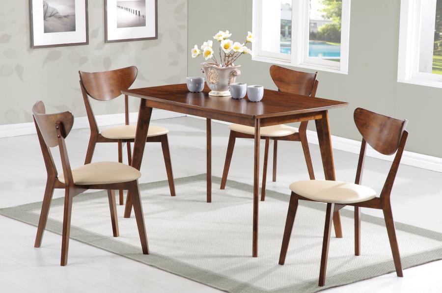 Kersey Dining Side Chairs With Curved Backs Beige And Chestnut (Set Of 2)