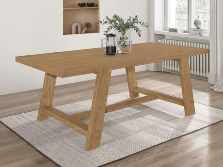 Sharon Brown Rectangular 84-Inch Wood Trestle Dining Table