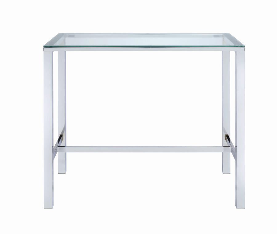 Tolbert Bar Table With Glass Top Chrome
