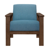 Helena Blue Accent Chair with Storage Arms
