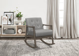 Auden Exposed Wood Frame With Light Gray Rocking Chair