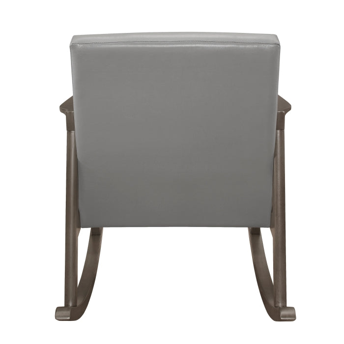 Auden Exposed Wood Frame With Light Gray Rocking Chair