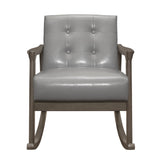 Auden Exposed Wood Frame With Light Gray Rocking Chair