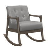 Auden Exposed Wood Frame With Light Gray Rocking Chair