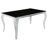 Carone Black Rectangular 61-Inch Glass Top Dining Table