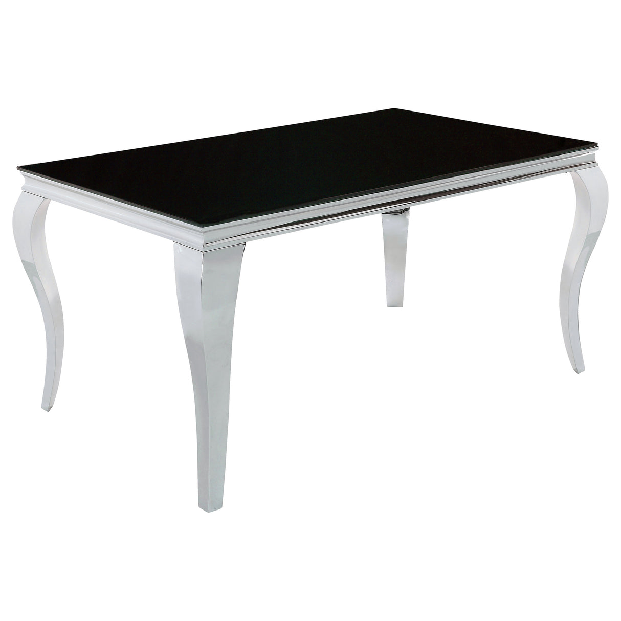 Carone Black Rectangular 61-Inch Glass Top Dining Table