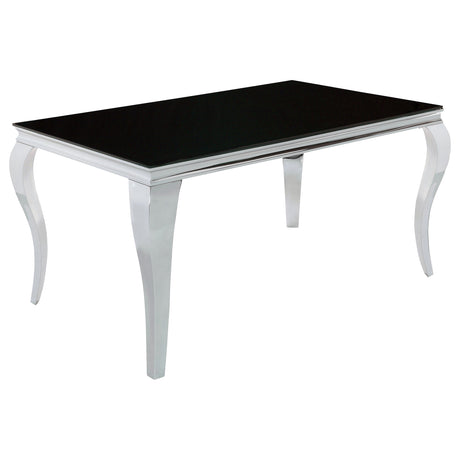 Carone Black Rectangular 61-Inch Glass Top Dining Table
