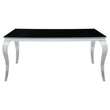 Carone Black Rectangular 61-Inch Glass Top Dining Table