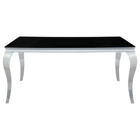 Carone Black Rectangular 61-Inch Glass Top Dining Table