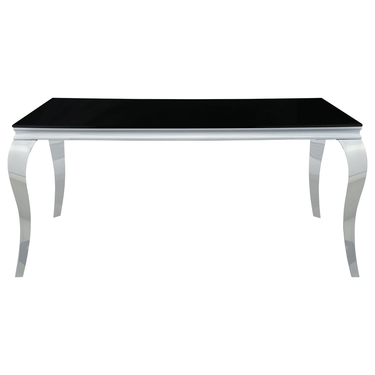 Carone Black Rectangular 61-Inch Glass Top Dining Table