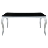 Carone Black Rectangular 61-Inch Glass Top Dining Table