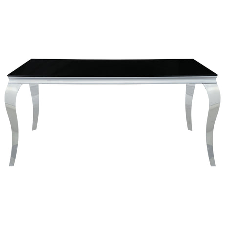 Carone Black Rectangular 61-Inch Glass Top Dining Table