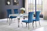 Betty Upholstered Side Chairs Teal And Chrome (Set Of 4)