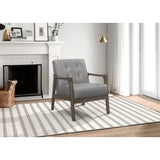 Alby Gray Faux Leather Accent Chair