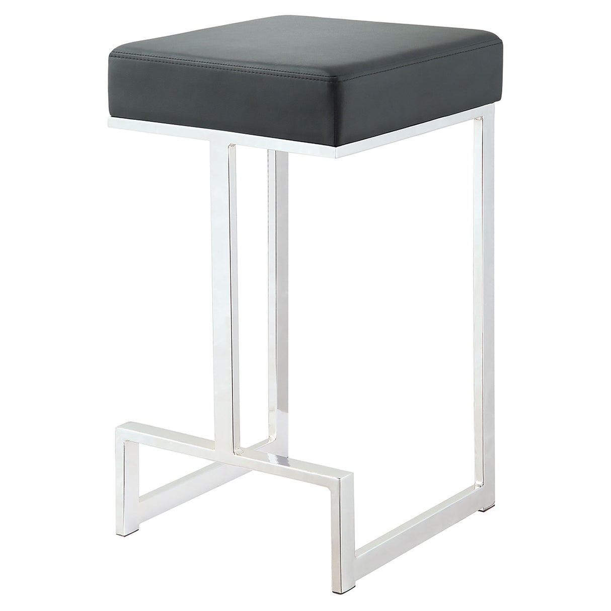 Gervase Square Counter Height Stool Black And Chrome