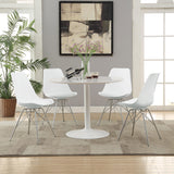 Lowry White 5-Piece Round Dining Table Set