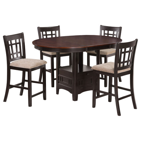 Lavon Light Chestnut 5-Piece Oval Counter Height Dining Set