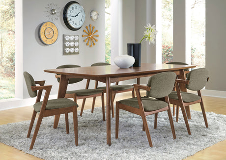 Malone Dark Walnut 7-Piece Rectangular Dining Table Set
