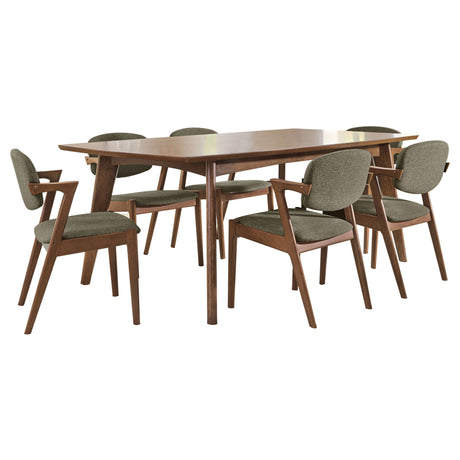 Malone Dark Walnut 7-Piece Rectangular Dining Table Set