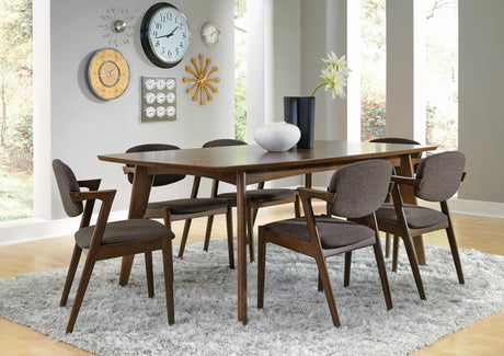 Malone Dark Walnut 7-Piece Rectangular Dining Table Set