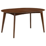 Jedda Dark Walnut 5-Piece Oval Dining Table Set