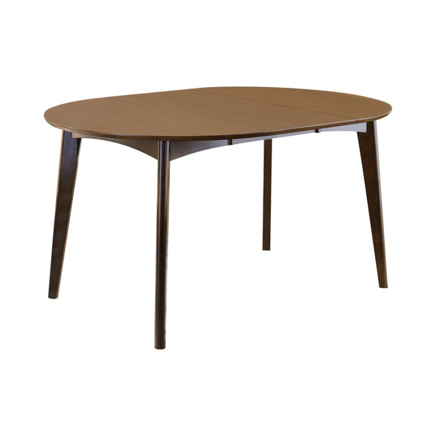 Jedda Dark Walnut 5-Piece Oval Dining Table Set