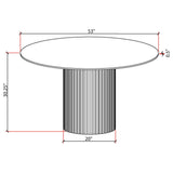 Acadia White Marble Round 53-Inch Sintered Stone Top Dining Table