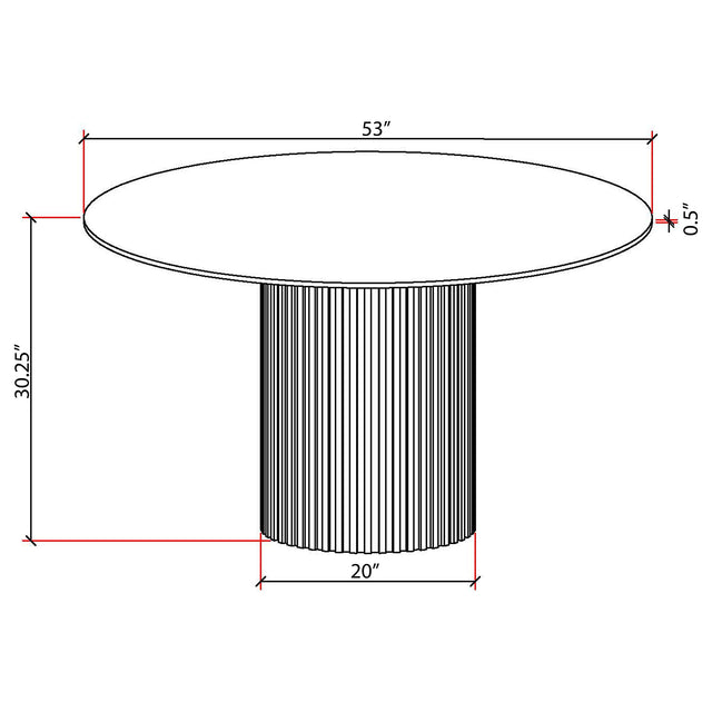 Acadia White Marble Round 53-Inch Sintered Stone Top Dining Table