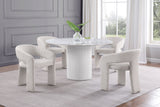 Acadia White Marble Round 53-Inch Sintered Stone Top Dining Table