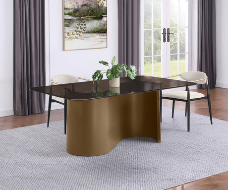 Edson Bronze 72-Inch Rectangular Glass Top Dining Table